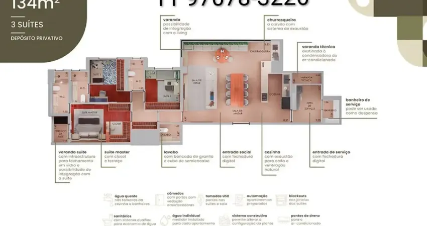 3 dormitórios ( suítes), belíssimo, ótima localização em santo andré