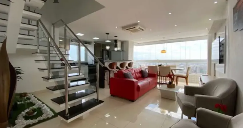 Apartamento de luxo com 3 suítes e 2 vagas de garagem no maracanã, praia grande-sp - 143m²