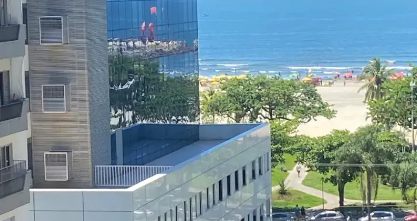 Lindo apartamento, 02 dormitórios, sendo 01 suite,  sacada , vista mar , 01 vaga de garagem , prédio com lazer à meia quadra da praia.