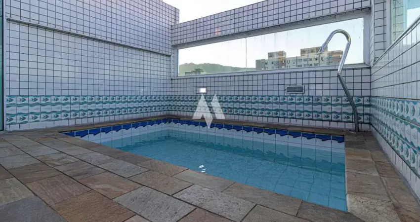 Cobertura duplex à venda com 3 suítes e área de lazer privativa com piscina no bairro campo grande em santos/sp