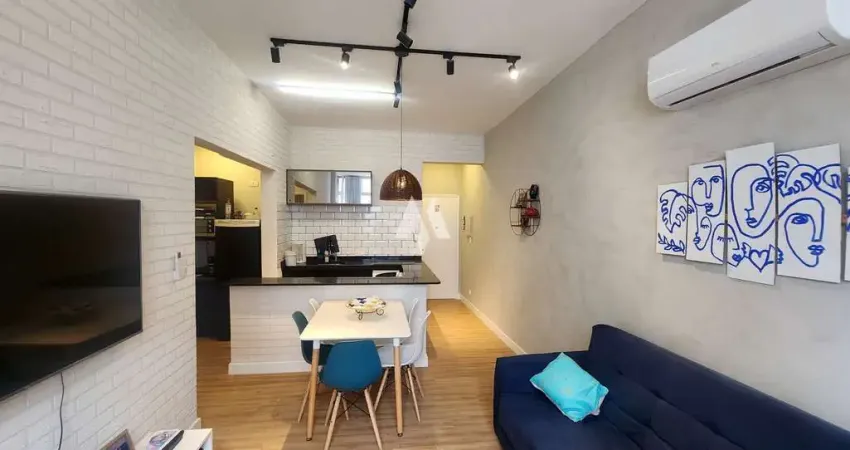 Apartamento em gonzaga, santos/sp - locação 1 dormitório, 1 vaga - totalmente mobiliado