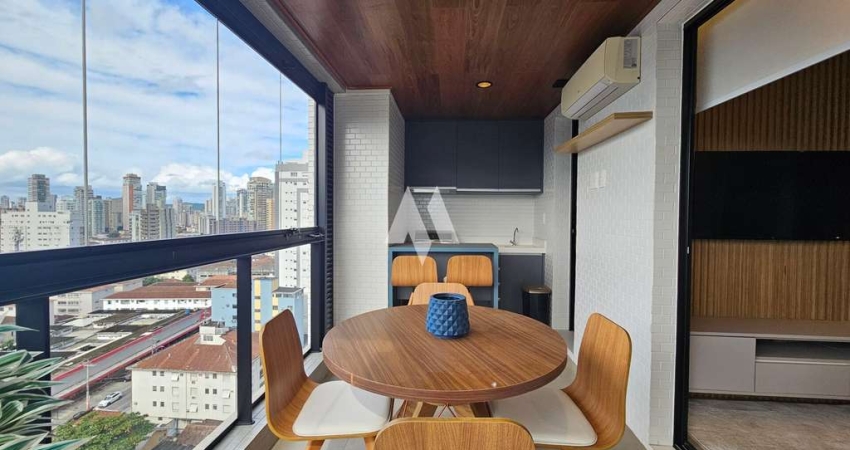 Apartamento com 1 dormitório novo pronto para alugar em prédio com lazer no Boqueirão - Santos/SP