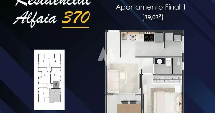 Apartamento com 1 quarto à venda na Rua Alfaia Rodrigues, Embaré, Santos