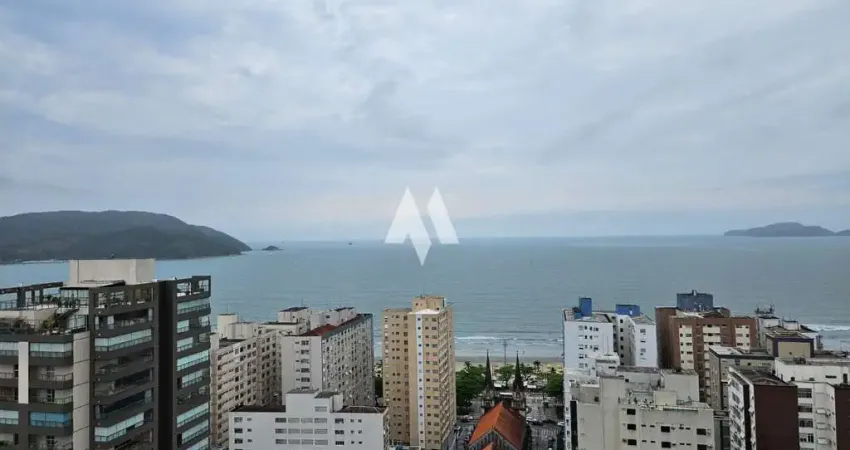 Apartamento alto padrão à locação com 4 dormitórios e varanda gourmet com vista para o mar no embaré de santos/sp