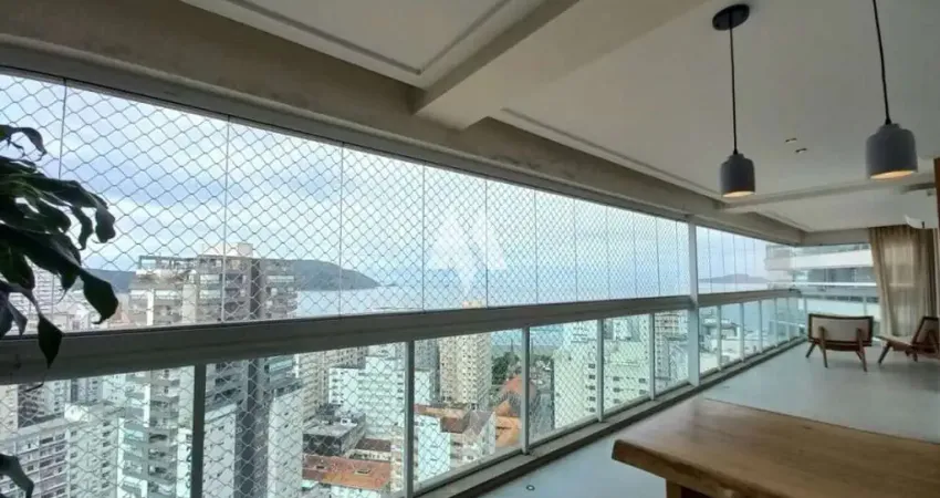 Apartamento alto padrão para locação com 3 suítes, vista mar e lazer completo no embaré de santos/sp