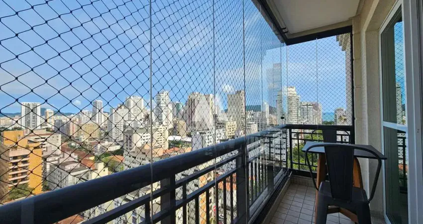 Apartamento mobiliado 3 quartos 3 vagas e lazer aluguel no gonzaga - santos/sp