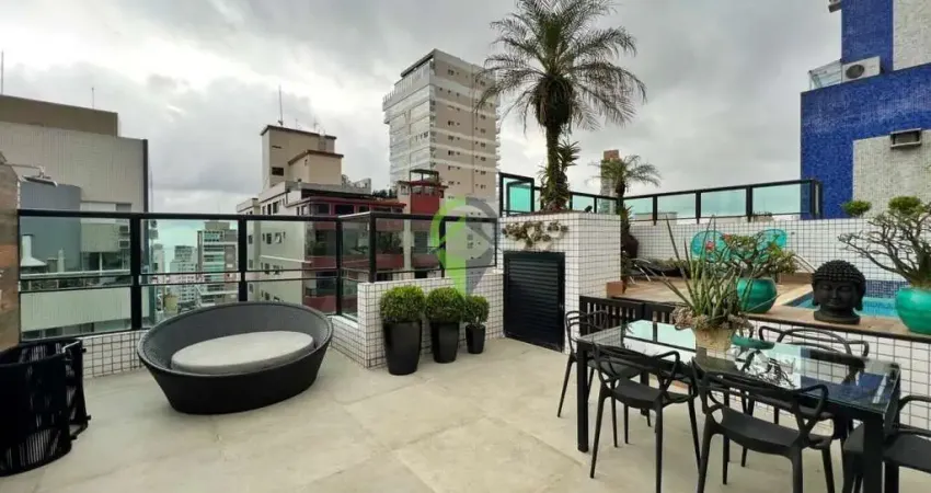 Cobertura duplex à venda com 4 suítes e lazer privativo no boqueirão em santos/sp