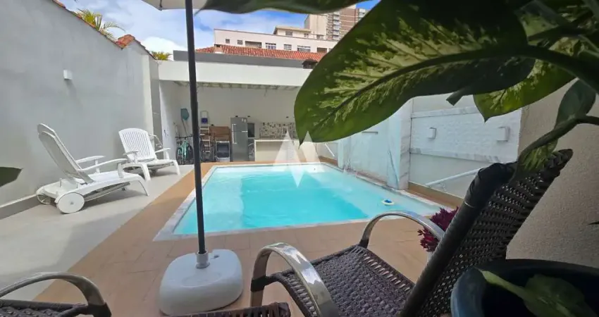 Casa em campo grande, santos/sp 3 dormitorios, 2 vagas, piscina churrasqueira