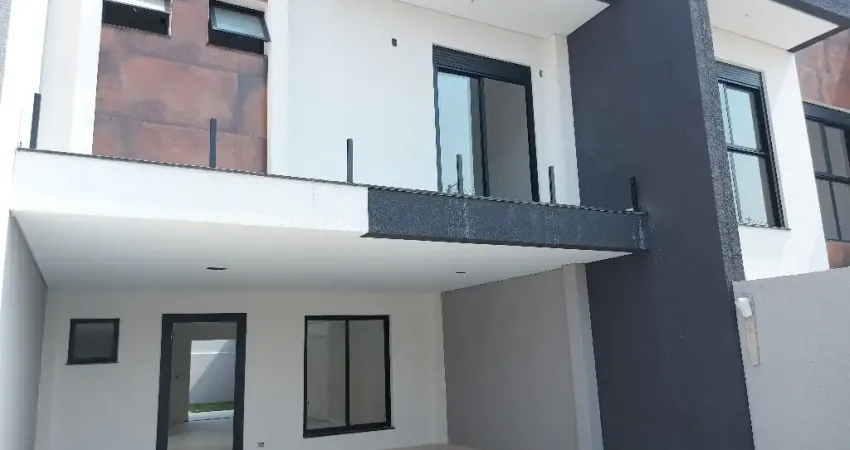 Sobrado estilo moderno, frente para a rua, 3 suítes, 1 vaga coberta
