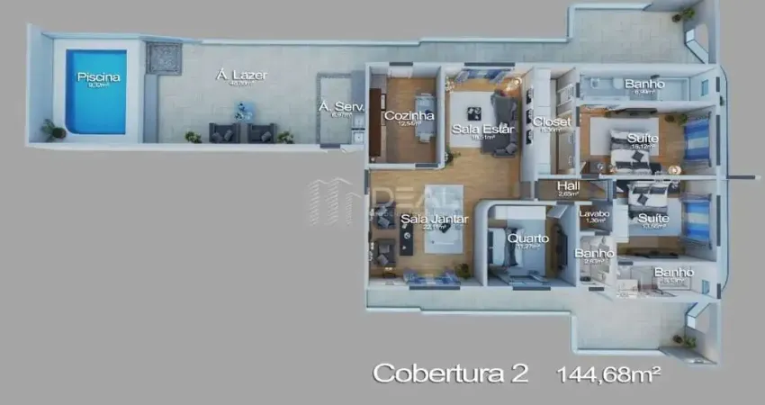 Cobertura com 3 quartos à venda na Rua Domingos Viana, 467, Parque Turf Club, Campos dos Goytacazes