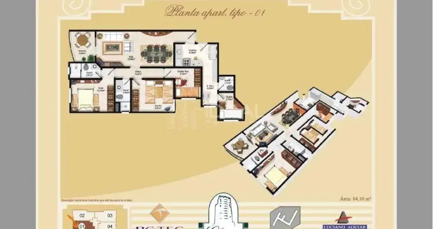 Apartamento com 3 quartos à venda na Rua Atilano Crisostomo, Parque Tamandaré, Campos dos Goytacazes