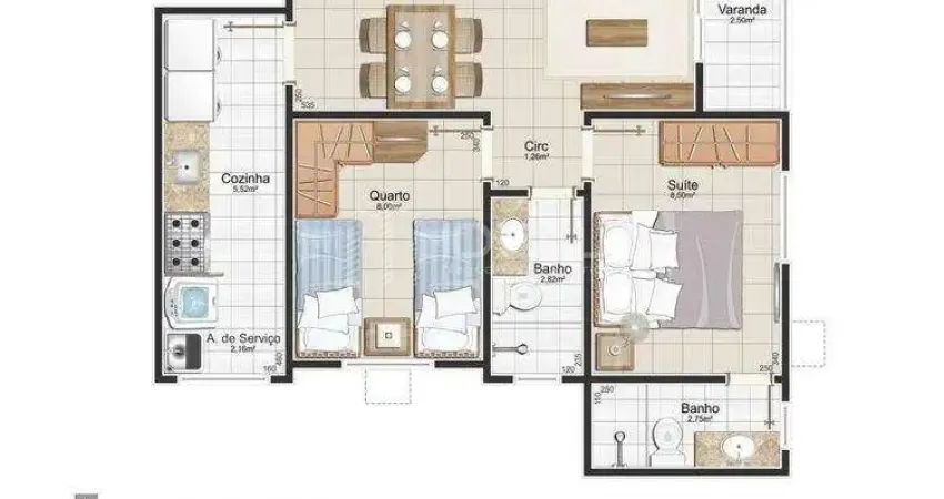 Apartamento com 2 quartos à venda na Rua Cardoso Moreira, Parque Turf Club, Campos dos Goytacazes