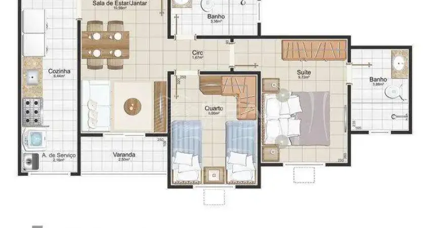 Apartamento com 2 quartos à venda na Rua Cardoso Moreira, Parque Turf Club, Campos dos Goytacazes