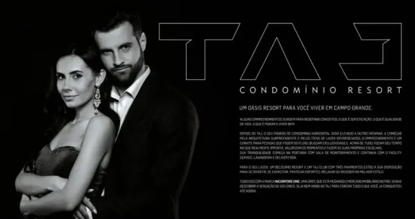 Terreno em condomínio fechado à venda na Taj Condomínio Resort, Água Limpa Park, Campo Grande