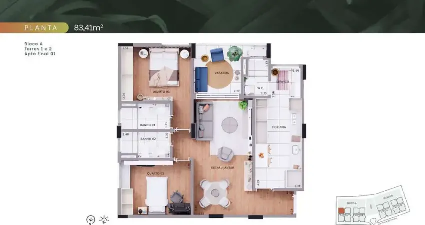 Apartamento com 2 quartos à venda na Rua Pétala Misteriosa, 20, Estrela Sul, Juiz de Fora