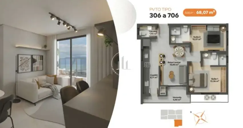 Apartamento com 2 quartos à venda na Rua Pascoal Simone, 315, Coqueiros, Florianópolis