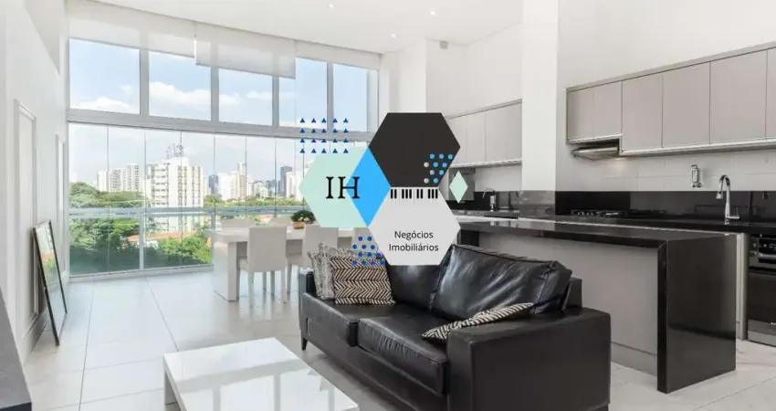 Apartamento para locação no brooklin de 85m2 com pé direito duplo, 1 suíte e 2 vagas