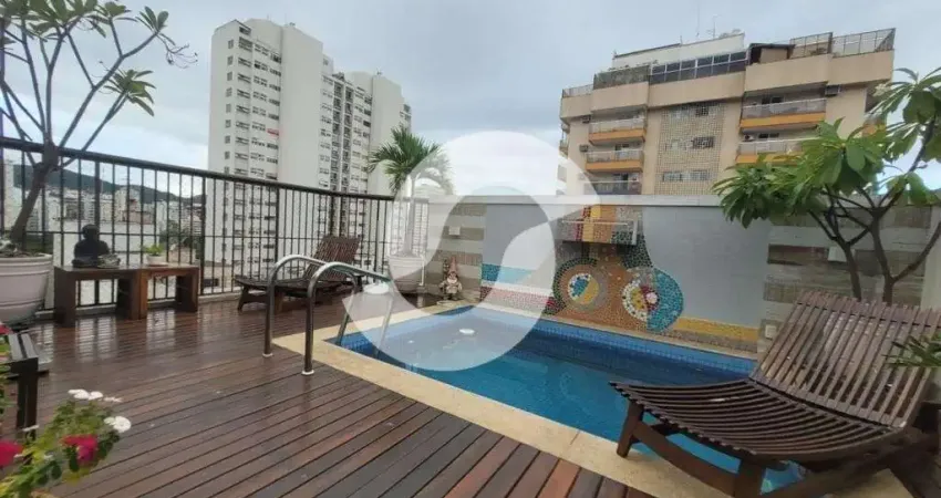 Cobertura para venda em niterói, icaraí, 5 dormitórios, 3 suítes, 4 banheiros, 2 vagas