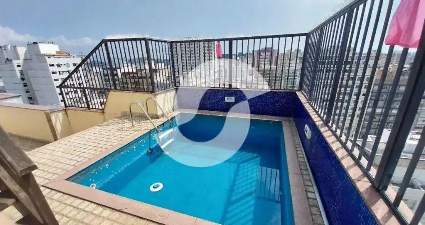 Cobertura para venda em niterói, icaraí, 3 dormitórios, 1 suíte, 3 banheiros, 2 vagas