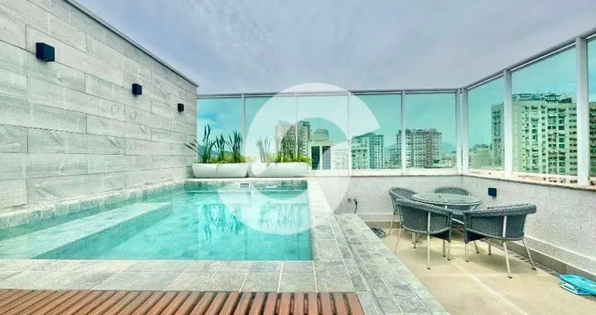 Cobertura duplex para venda em niterói, icaraí, 3 dormitórios, 3 suítes, 3 banheiros, 3 vagas