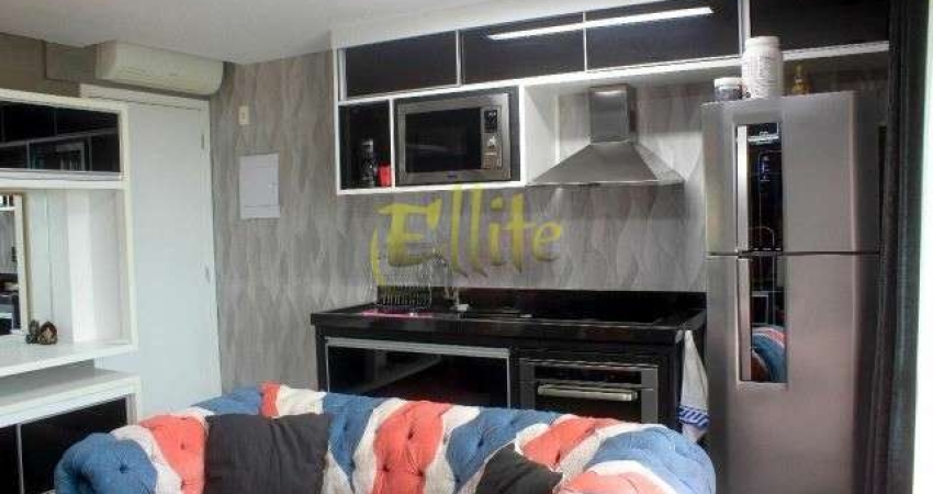 Apartamento para locação no Brooklin Paulista, São Paulo-SP: 1 quarto, 1 sala, 1 banheiro, 1 vaga, 40m² - Imperdível!