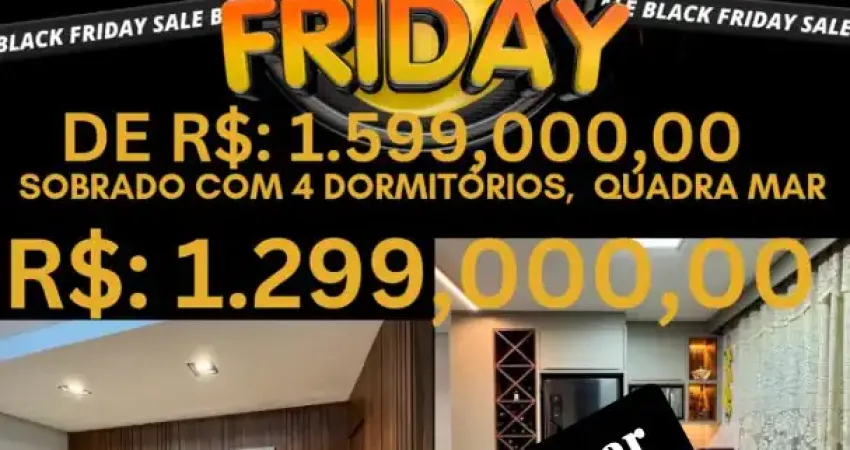 Sobrado a venda com 4 dormitórios quadra mar centro de navegantes