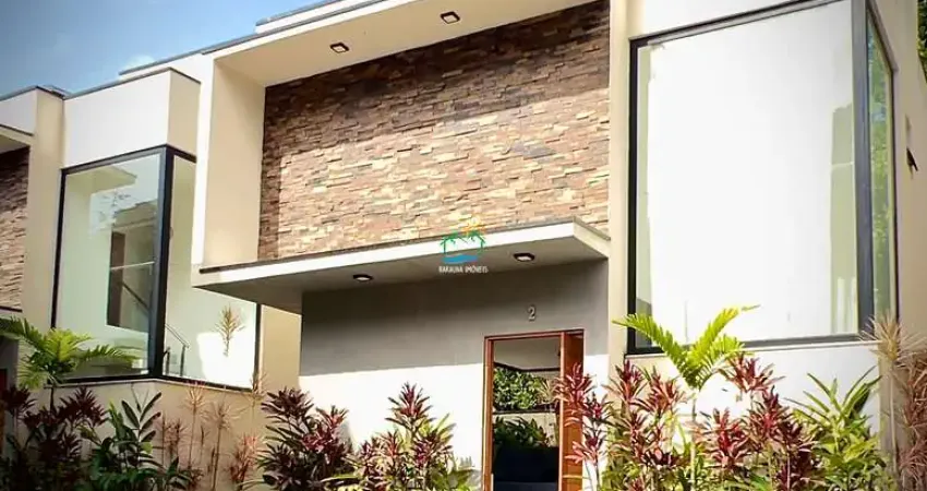 Imóvel novo em condomínio: casa com 3 quartos, 3 suítes, 2 salas, 2 vagas na praia de boiçucanga, são sebastião-sp.