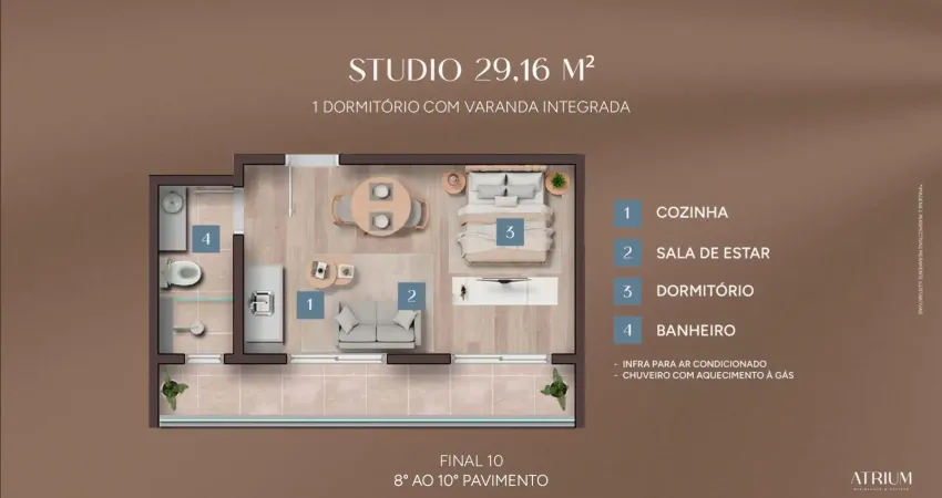 Studio na vila ema 29 m2 - cotas de participação - preço de custo