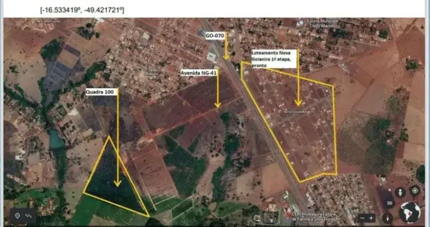 Terreno 135.534,67m2, lot. nova goianira - go -imóvel caixa