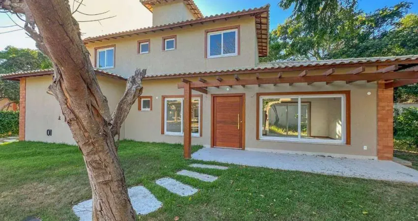 Casa nova em condomínio fechado, 4 suítes sendo 2 no térreo, em manguinhos, armação dos búzios - rj