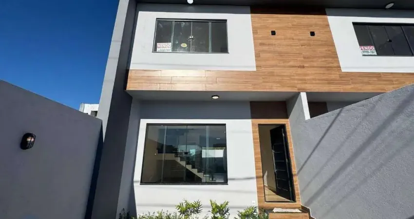 Casa nova com 3 quartos, sendo uma suíte, banheiro social, lavabo, ampla sala em conceito aberto com cozinha americana, vale das palmeiras, macaé - rj