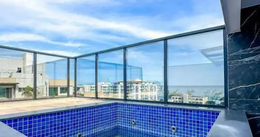 Cobertura 4 dormitórios nova, área de lazer completa com piscina privativa, acabamento impecável alto padrão, vista mar, praia do pecado - macaé/rj