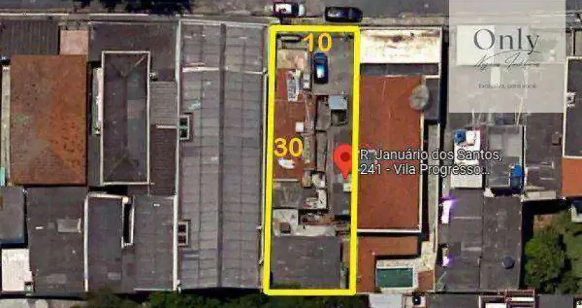 Terreno à venda, 300 m² por r$ 460.000,00 - vila progresso (zona norte) - são paulo/sp