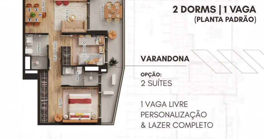 Nova klabin - apartamento lindo de 2 e 3 dorms, 72 / 93m² com lazer completo, pertinho da estação