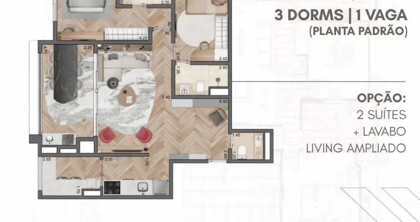 Apartamento cyrela 87m com 3 dorms 1 vaga e lazer completo em um projeto com arquitetura única! quadra de beach tênis