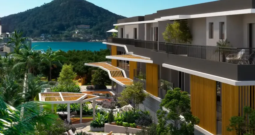 Casas e apartamentos em um condomínio fechado exclusivo na praia de quatro ilhas, bombinhas - sc