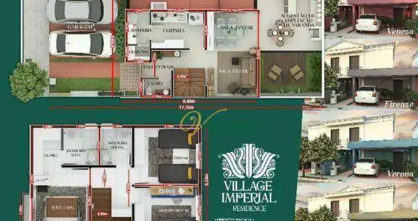 Sobrado com 3 dormitórios à venda, 146 m² por r$ 810.000,00 - village imperial residence - são josé do rio preto/sp