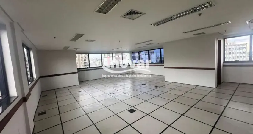 Andar corrido com aproximadamente 180 m2, dividido em 2 salas, ar condicionado, 6 banheiros, localizado na av. afonso pena quase com getulio vargas