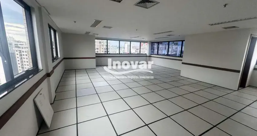 Andar corrido com aproximadamente 180 m2, dividido em 2 salas, ar condicionado, 6 banheiros, localizado na av. afonso pena quase com getulio vargas