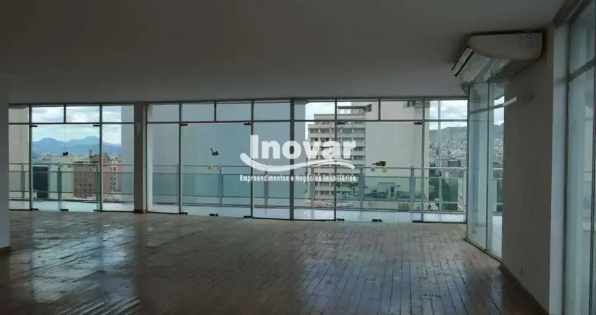 Excelente andar comercial com aproximadamente 344m² no coração do centro, px praça sete, 4 bhs, 1 copa, ar condicionado, 5 vagas de garagem