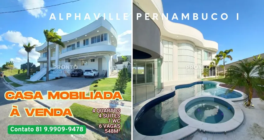 Casa duplex mobiliada à venda no alphaville pe i - recife/pe | 4 quartos | 4 suites |1 wc | 6 vagas