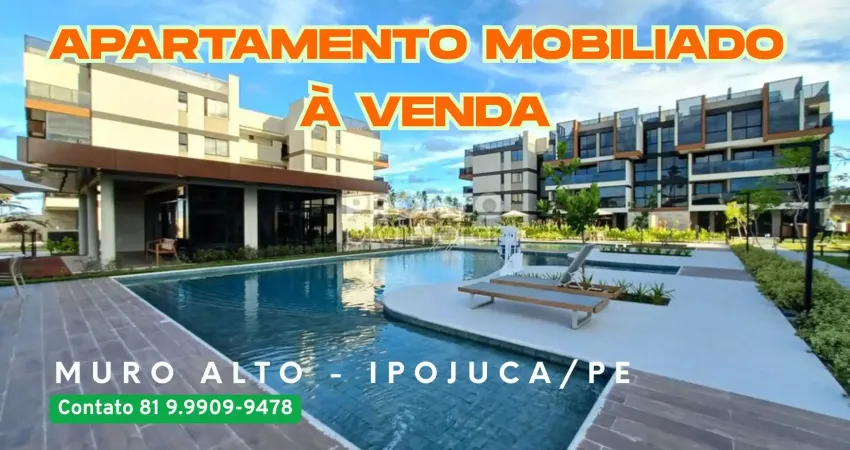 Apartamento mobiliado à venda na beira mar de muro alto-ipojuca/pe | 1 quarto | 1 wc | 1 vaga | | 78m²
