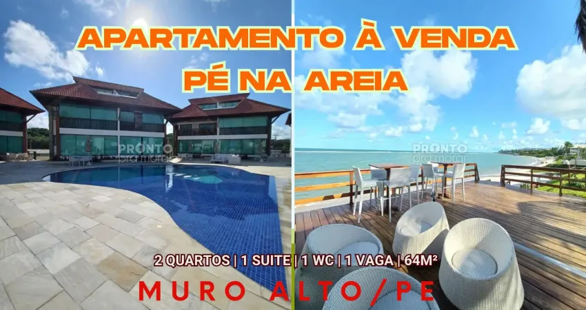 Apartamento à venda na beira mar praia de muro alto-ipojuca/pe | 2 quartos | 1 suite | 1 wc | 1 vaga | 64m²