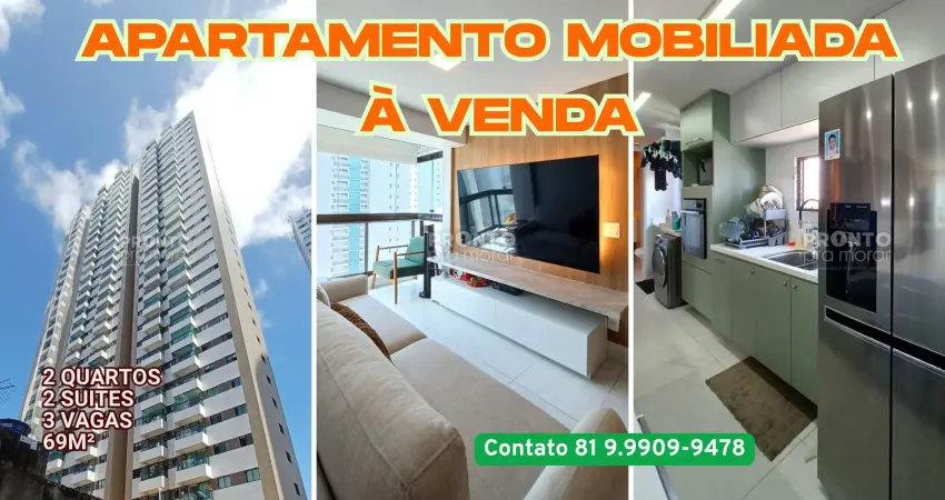 Apartamento mobiliado à venda no green life boa viagem-recife/pe | 2 quartos | 2 suites | 1 vaga | 69m²