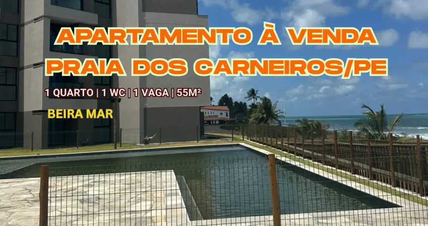 Apartamento à venda na beira mar praia dos carneiros-ipojuca/pe | 1 quarto | 1 wc | 1 vaga | 55m²