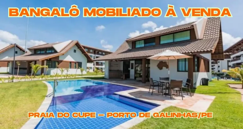 Bangalo mobiliado à venda em muro alto-ipojuca/pe | 4 quartos | 3 suites | 1 wc | 2 vagas | 145m²