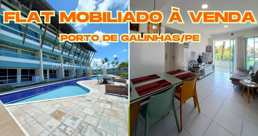 Flat mobiliado à venda em porto de galinhas-ipojuca/pe | 2 quartos | 1 wc | 1 vaga | 46m²