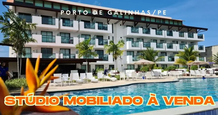 Studio mobiliado à venda em porto de galinhas-ipojuca/pe | 1 quarto | 1 wc | 1 vaga | 21m²