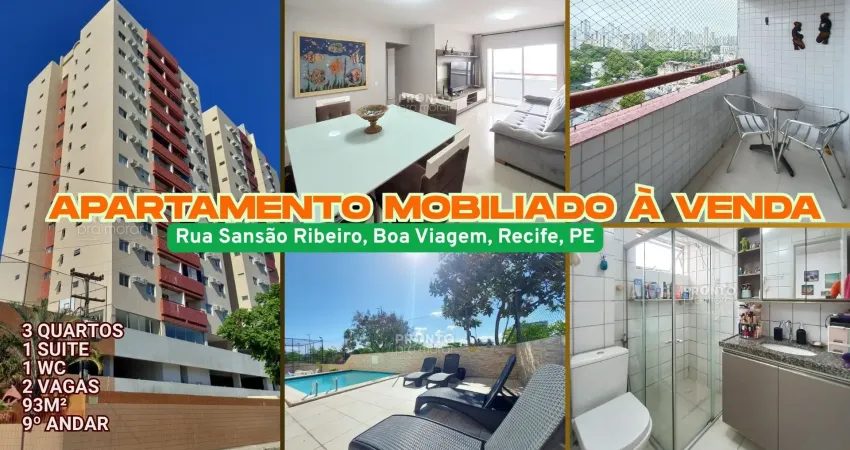 Apartamento à venda em boa viagem-recife/pe| 3 quartos | 1 suite | 1 wc | 2 vagas | 93m²
