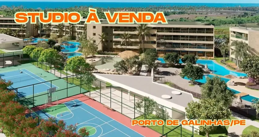 Studio à venda em porto de galinhas-ipojuca/pe | 1 quarto | 1 wc | 1 vaga | 26m²